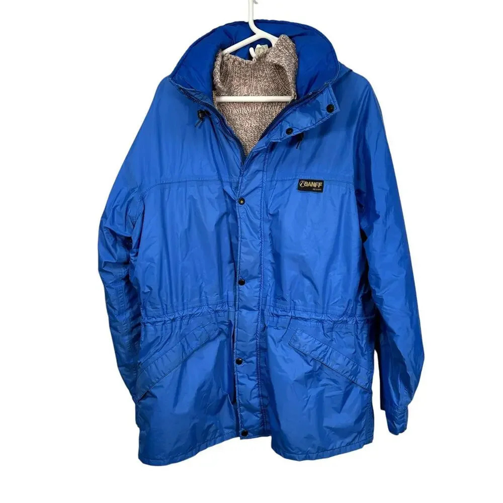 Vintage‎ Windbreaker Coat Banff Designs Blue Gorpcore Sweater Coat XL
